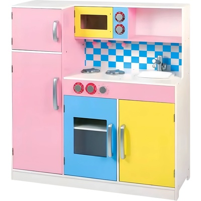 Ginger Home Детска дървена кухня Ginger Home - С хладилник, фурна и микровълнова, 90 cm (TF5251)