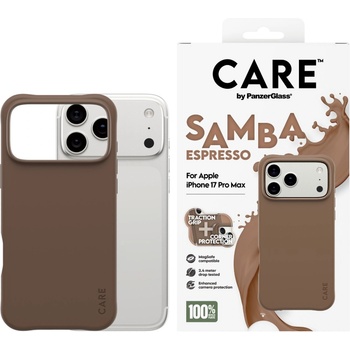 Panzer Гръб Care by PanzerGlass за iPhone 17 Pro Max Fashionable Case Samba Espresso w. MagSafe