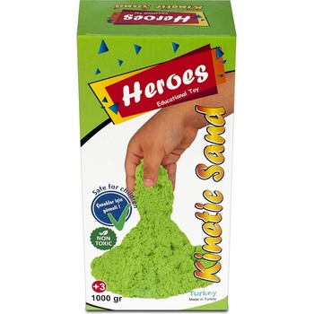Heroes Кинетичен пясък в кутия Heroes - Зелен цвят, 1000 g (KUM-002.3)