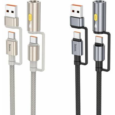 Hoco U138 All-In-One USB A / USB C na USB C / zapaľovač Hoco 3A 60W 1,2m šedý
