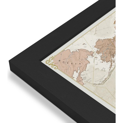 Maps International Svět - nástěnná mapa Antique 136 x 84 cm Varianta: mapa v dřevěném rámu, Provedení: Pegi černý