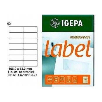 Igepa Group Igepa A4 IGEPA LABELS 105 X 42.3 MM WHITE (100)