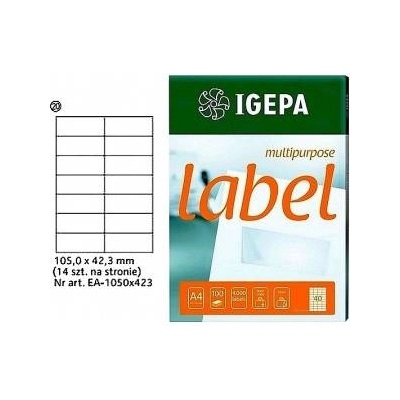 Igepa Group Igepa A4 IGEPA LABELS 105 X 42.3 MM WHITE (100)