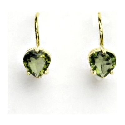 Čištín zlaté žluté i bílé zlato srdíčka přírodní vltavín NK 1362