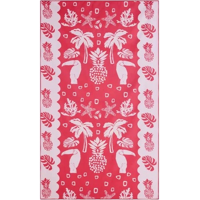 SUNDEK Хавлиена кърпа Sundek Recycled lightweight microfibre tropic salad print towel - Pink (Pitaya)