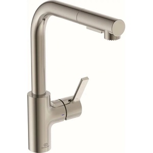 Ideal Standard Кухненски смесител с издърпващ се душ Ideal Standard Gusto 295 silver Silver Storm 2 вида струя (BD420GN)