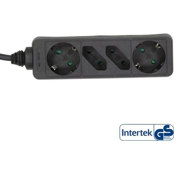 InLine 16445 разклонител 5 м 2 Изход(и) за променлив ток Черен (16445)