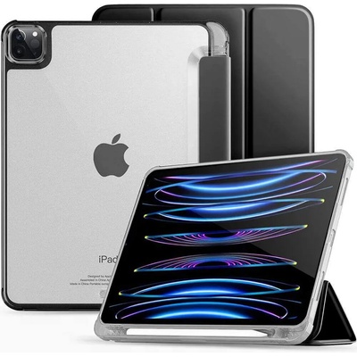 Tech-Protect SC Pen Hybrid Case - кожен кейс и поставка за iPad Pro 12.9 M2 (2022), iPad Pro 12.9 M1 (2021), iPad Pro 12.9 (2020) (черен-прозрачен)