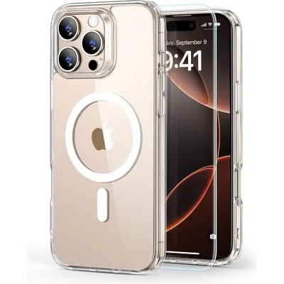 ESR Classic Hybrid Halolock MagSafe калъф + закалено стъкло за iPhone 16 Pro Max - прозрачен (4894240243541)