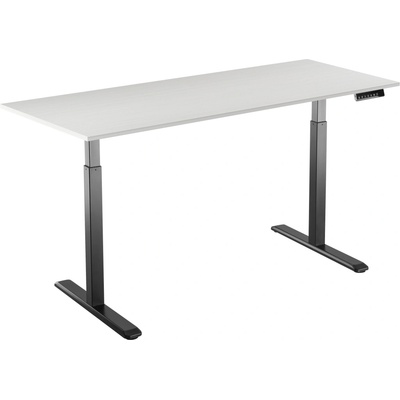 AlzaErgo Table ET2 čierny + doska 160 × 80 cm lamino biely dub