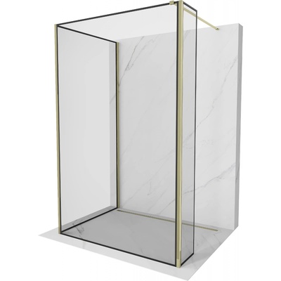 Mexen Kioto стена за душ Walk-in 120 x 70 x 30 cm, черна рамка, златна - 800-120-070-221-50-70-030 (800-120-070-221-50-70-030)