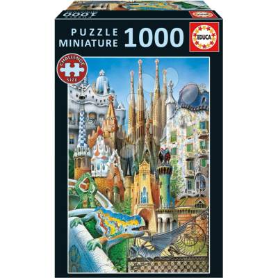 Educa Collage Gaudi Miniature miniatúrne a Fix lepidlo 1000 dielov