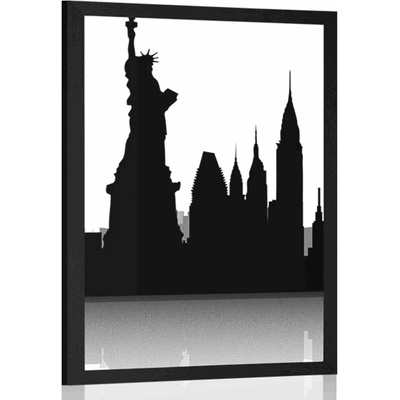Plakát mezinárodní symboly metropolí - 20x30 black