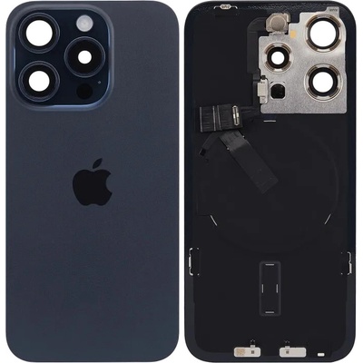 Zadné sklo s MagSafe magnetom, NFC a Flex káblom svietidla iPhone 15 Pro (UK / EU) – modrý titan – Genuine OEM IPH2369