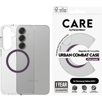 Image 1 of Panzer Гръб Care by PanzerGlass за Samsung Galaxy S25 Plus, Flagship Case, Прозрачен, Urban Combat, QI Compatible, Plum Purple