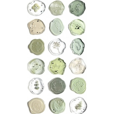 Galeria Papieru Dekorativní samolepicí pečetě - zelené, 18 ks – Zboží Mobilmania