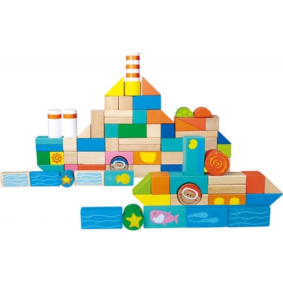 Small Foot Drevené Kocky Podmorský Svet 100Ks