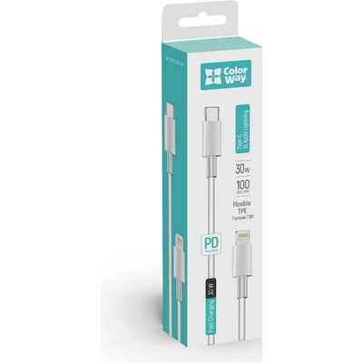 ColorWay CW-CBPDCL032-WH USB Apple Lightning (PD Fast Charging) 3A 1m bílý
