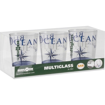 Brunner Set Multiglass Blue Ocean SAN - 3ks