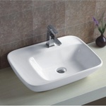 Inter Ceramic Умивалник за баня 8179, бял гланц за плот или мебел 59х45см (icb 879)