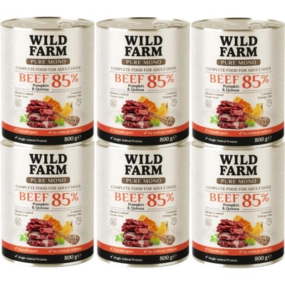 Wild Farm Pure Mono Hovädzie mäso tekvica a quinoa 6 x 800 g