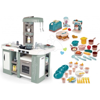 Smoby Set kuchynka elektronická s bublaním Tefal Studio Kitchen XL Bubble 360° a súprava kuchynských spotrebičov s príbormi a riadom