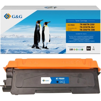 Compatible УНИВЕРСАЛНА КАСЕТА ЗА BROTHER HL L2300D/L2340DW/L2360DN/L2365DW/DCP L2500D/L2520DW/L2540DN/MFC L2700DW - HIGH CAPACITY - TN2320 (TN-2320)/TN2350 (TN-2350)/TN2380 (TN-2380)/TN660 (TN-660) - Black - PN NT-CB660/NT-PB660 - G&G (NT-CB660)
