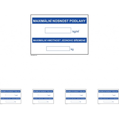 Walteco Maximální nosnost podlahy 297x210mm, formát A4, plastová tabulka Množství: 5 ks , 20031BP1