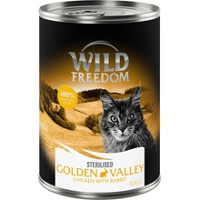 Wild Freedom Adult Sterilised bez obilnín Golden Valley Sterilised králičie a kuracie 6 x 400 g