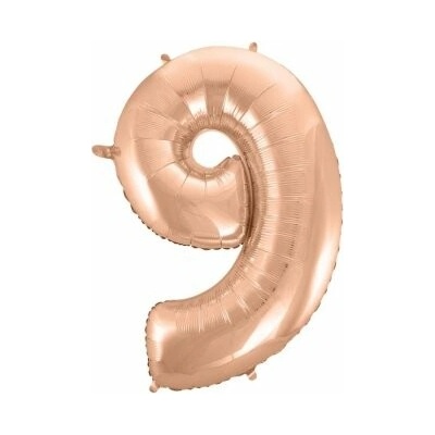 GoDan Číslice "9" rosegold 92cm fóliový balónek