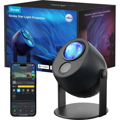 Govee Galaxy Star Projector 16 милиона цвята, 52 режима на сцената, нощна светлина, Matter, управление чрез Wifi + Bluetooth (H6093)