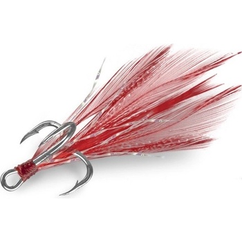 Delphin B!RD Hook TRIPLE červená pírka vel.8 3 ks