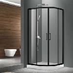 Fluminia Mediterraneo Meda полукръгла душ кабина с плъзгащи се врати 90x90 черна (S02QR01BL 90X200)
