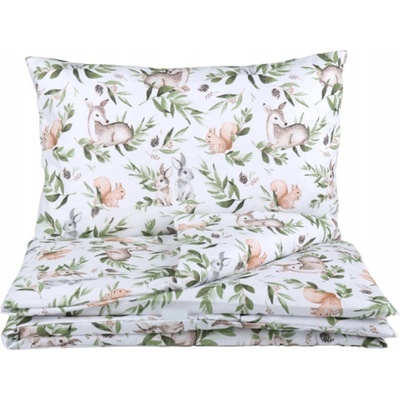 EliNeli povlečení Lesní Zvířátka zelené 90 x 120 cm – Zbozi.Blesk.cz