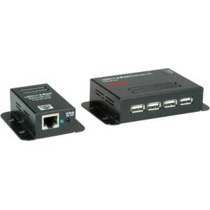 Roline 12.04. 1101 : : USB 2.0 екстендър, RJ-45, PoC, 4x USB, макс. 50.0 м (12.04.1101)