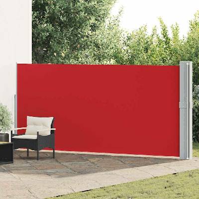 vidaXL Zatahovací boční markýza / zástěna 170 x 1200 cm červená