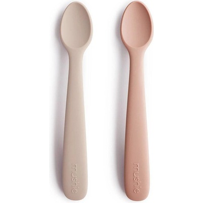 Mushie Silikonová lžička 2 ks Blush-shifting-sand