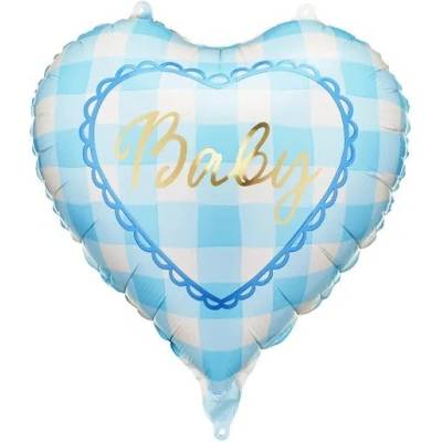 Party Deco Фолиен балон сърце „Baby - Син (FB347)