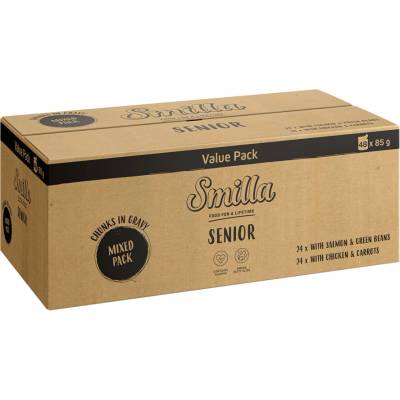 Smilla Senior kousky v omáčce se zeleninou JUMBOPACK míchané balení 48 x 85 g