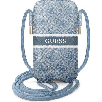 Pouzdro Guess PU 4G Printed Stripe Pouch S/M modré