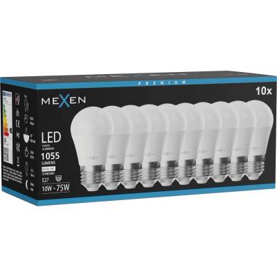 Mexen Nova 10x LED крушка E27, G45, 10W, Неутрална - 4000K, 1055 lm - L101-E27-1040-01x10 (L101-E27-1040-01x10)