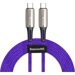 Baseus Кабел Baseus Water Drop USB-C to USB-C Cable (CATSD-K05), от USB C(м) към USB C(м), 2m, 60W, лилав (CATSD-K05 / 50023)