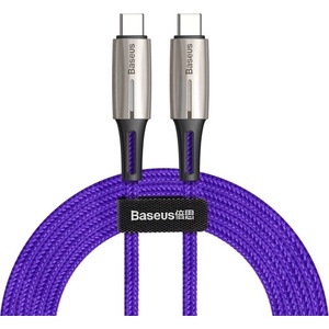 Baseus Кабел Baseus Water Drop USB-C to USB-C Cable (CATSD-K05), от USB C(м) към USB C(м), 2m, 60W, лилав (CATSD-K05 / 50023)