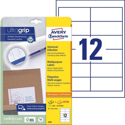 Avery Zweckform 4781 Samolepící etikety 97x42,3 mm 360 ks bílá