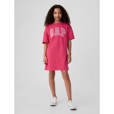 GAP detské šaty s logom oversize ružová