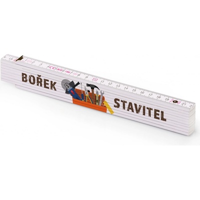 Metrie Block 52 Skládací metr s potiskem Bořek stavitel s nářadím 2 m