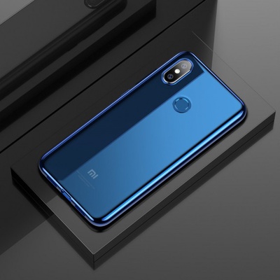 Pouzdro Baseus Shining čiré s rámečkem Xiaomi Mi 8 - modré