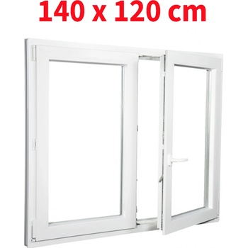 ALUPLAST Plastové okno dvoukřídlé bílé 140x120
