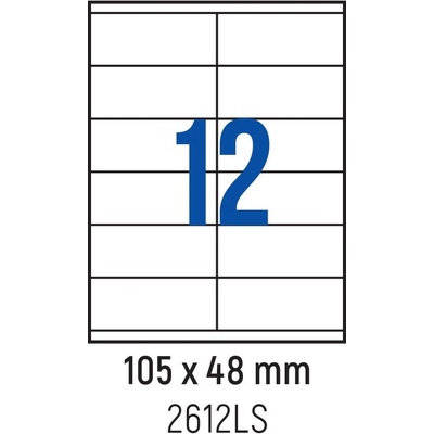 Spree Етикети лепящи 12 бр. , 105.0x48.0 мм, 100 л. , A4, кант 2 (3800884029879)