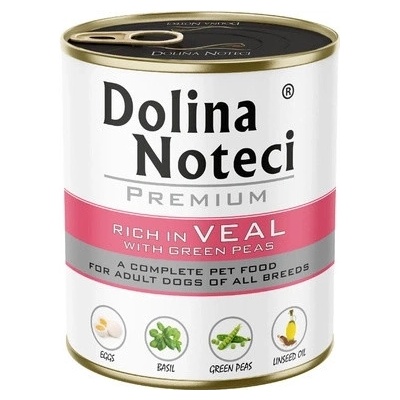 Dolina Noteci PREMIUM bohatá na telecí maso se zeleným hráškem 0,8 kg